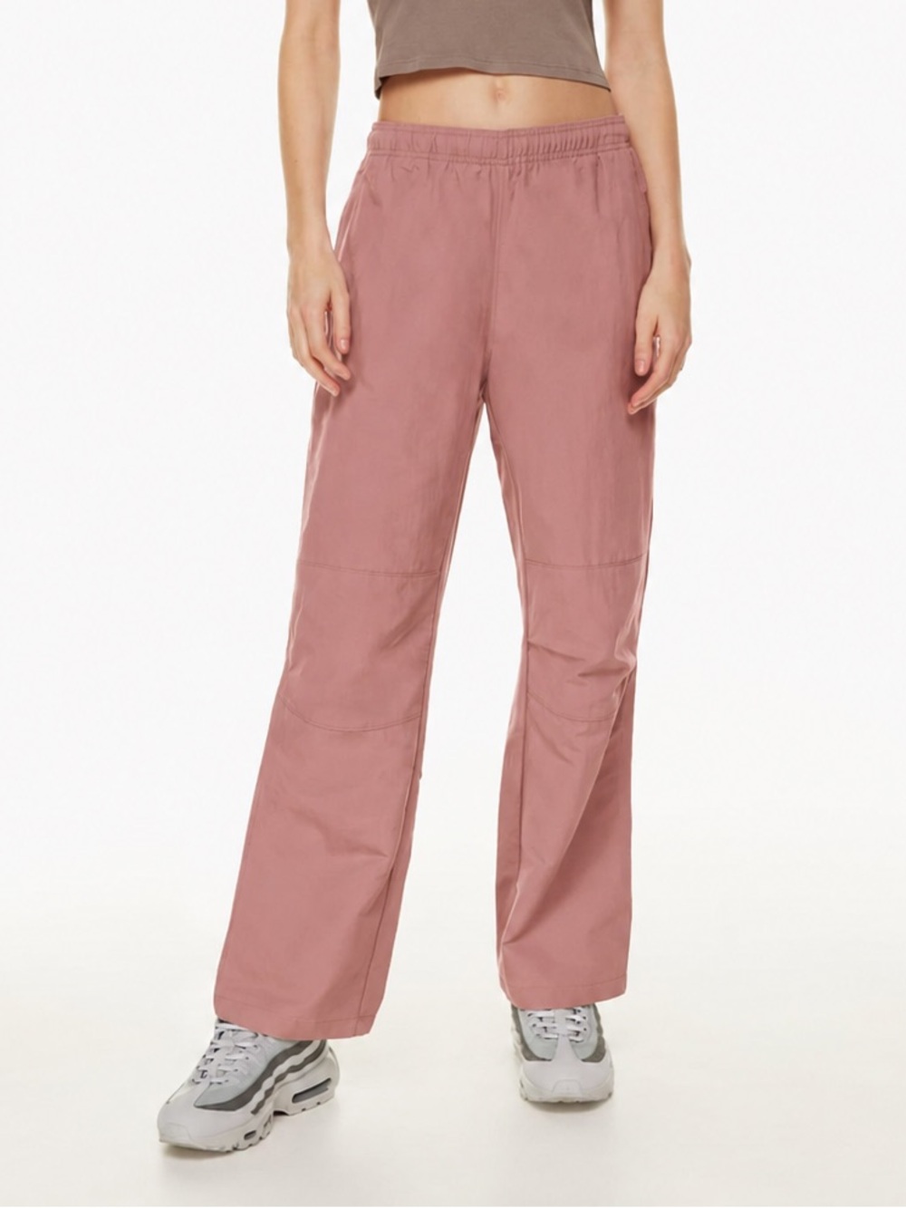 Aritzia TNA Sawyer Pant Dusty Rose Wide Leg Recycled Nylon Size M